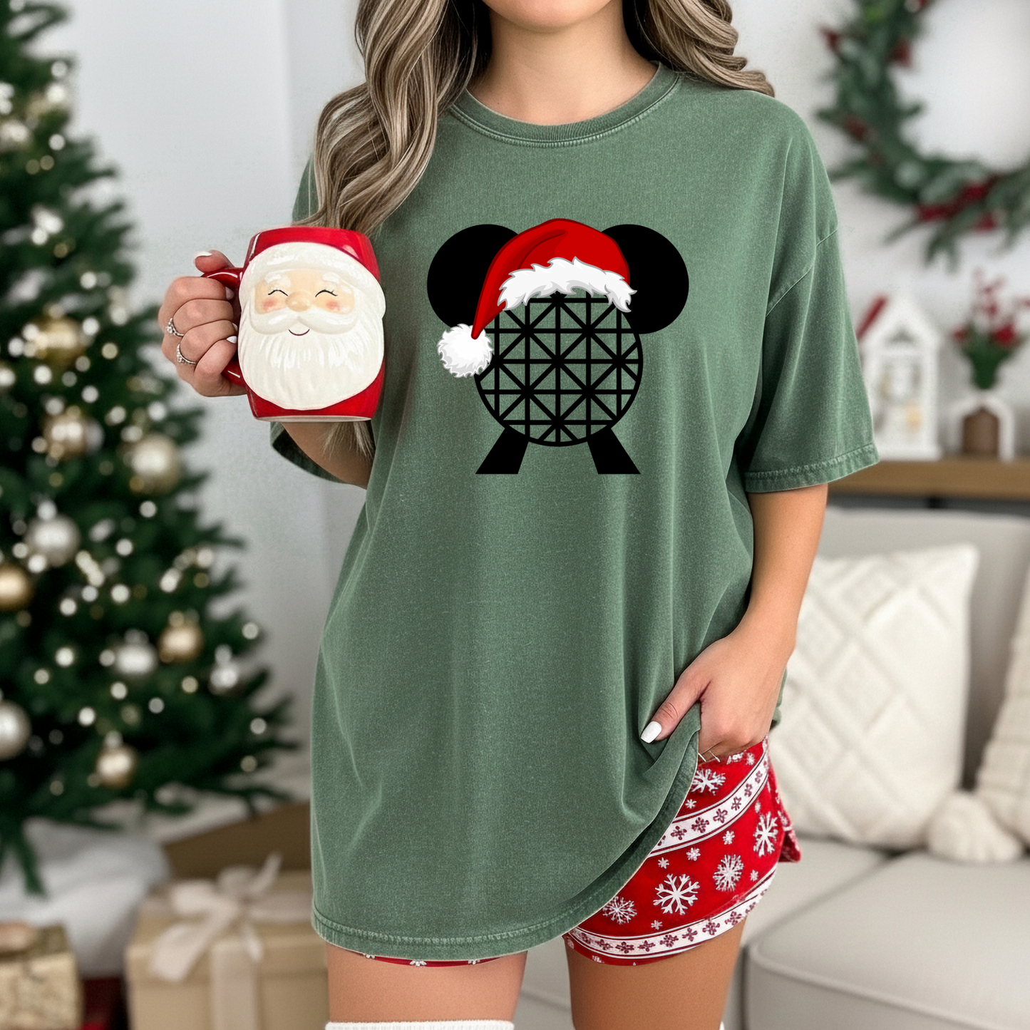 Santa World Ball Christmas Shirt