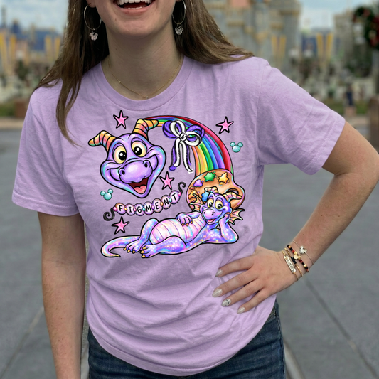 Purple Imagination Dragon Shirt - COMFORT COLORS TEE - VACATION PARK DAY TSHIRT