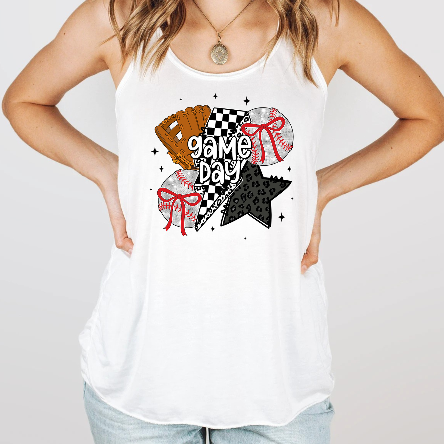 Cute Baseball Racerback Tank Top for Women | Game Day Tank | Sports Mom Summer Top | Gift for Baseball Mom