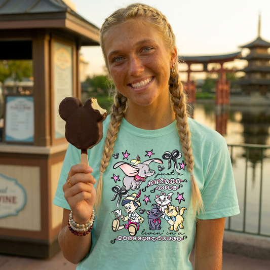 JUST A GIRL Shirt - COMFORT COLORS TEE - VACATION PARK DAY TSHIRT