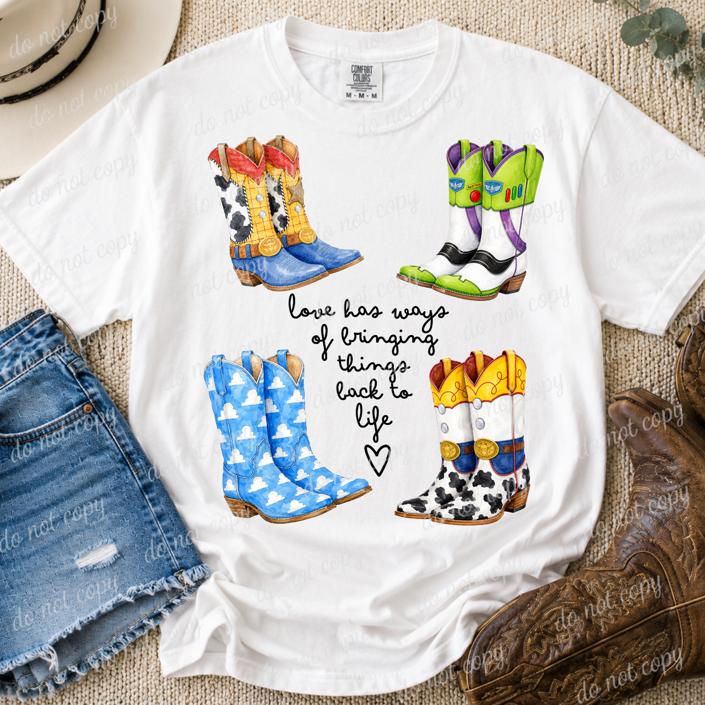 LOVE HAS A WAY TOY BOOTS TANK OR TEE - COMFORT COLORS - MAGICAL PARK DAY VACATION TOP