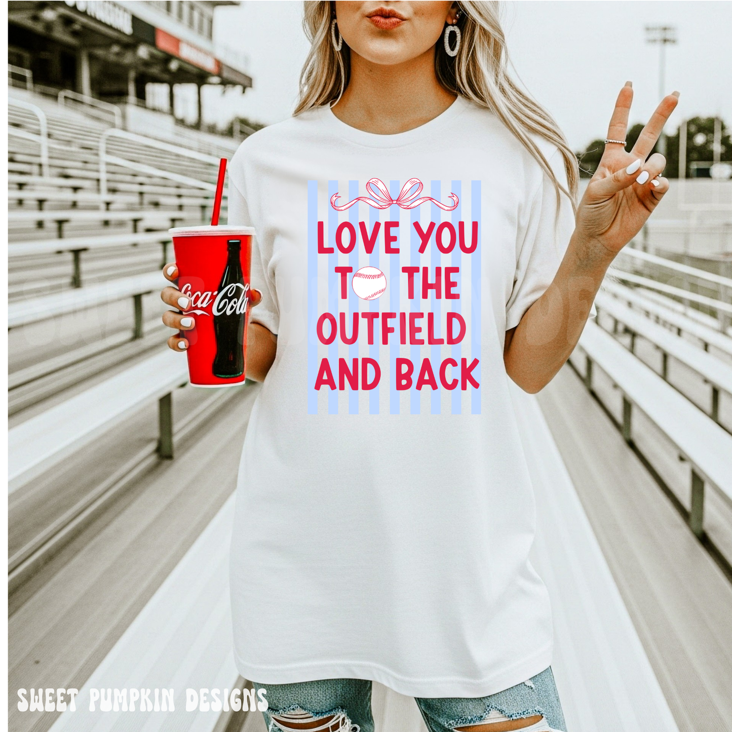 Love You to the Outfield and Back Shirt | Preppy Baseball Mom Tee | Cute Game Day Shirt for Women | Soft Bella Canvas