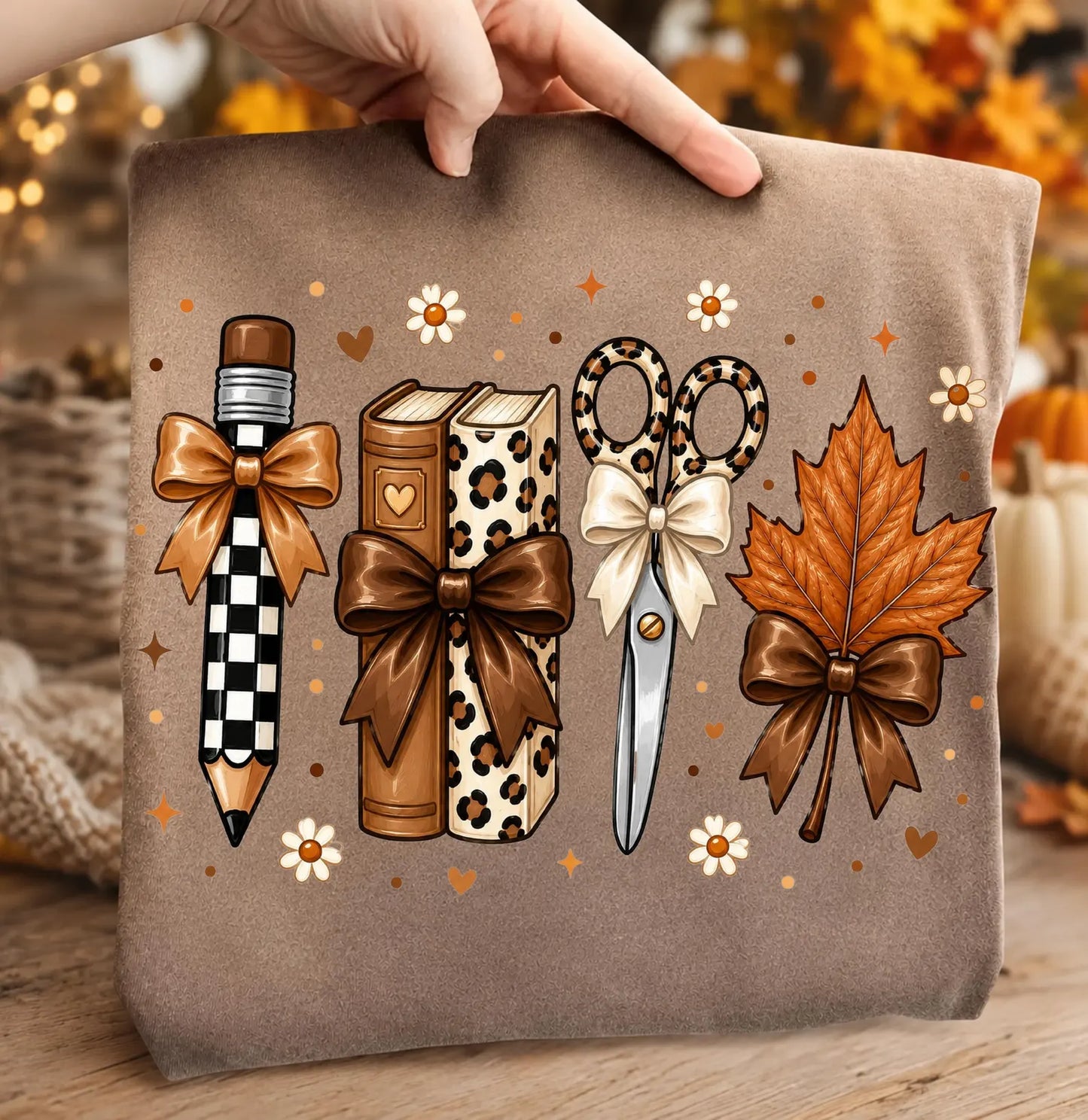 FALL LEOPARD TEACHER SCHOOL STAFF SHIRT - FALL FRENZY