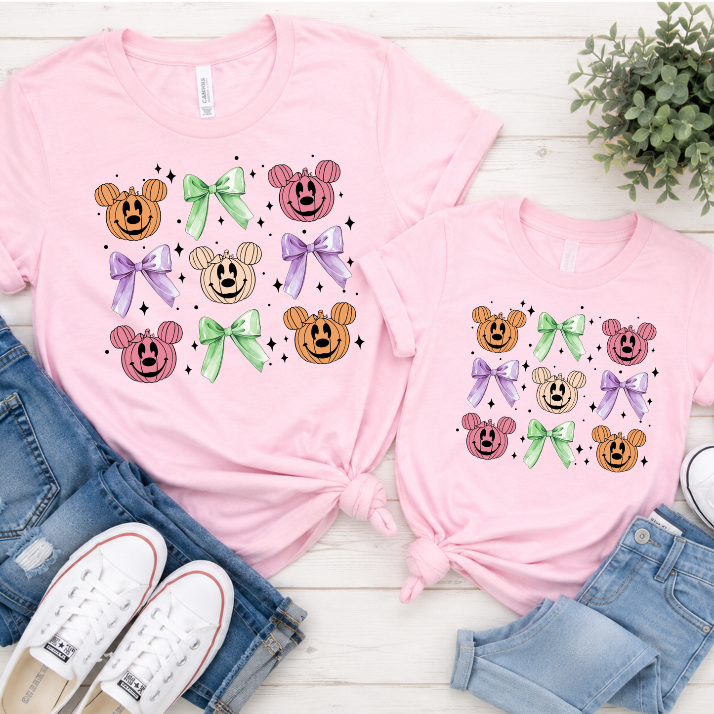 MOUSE PUMPKINS & BOWS SHIRT YOUTH & ADULT - FALL FRENZY