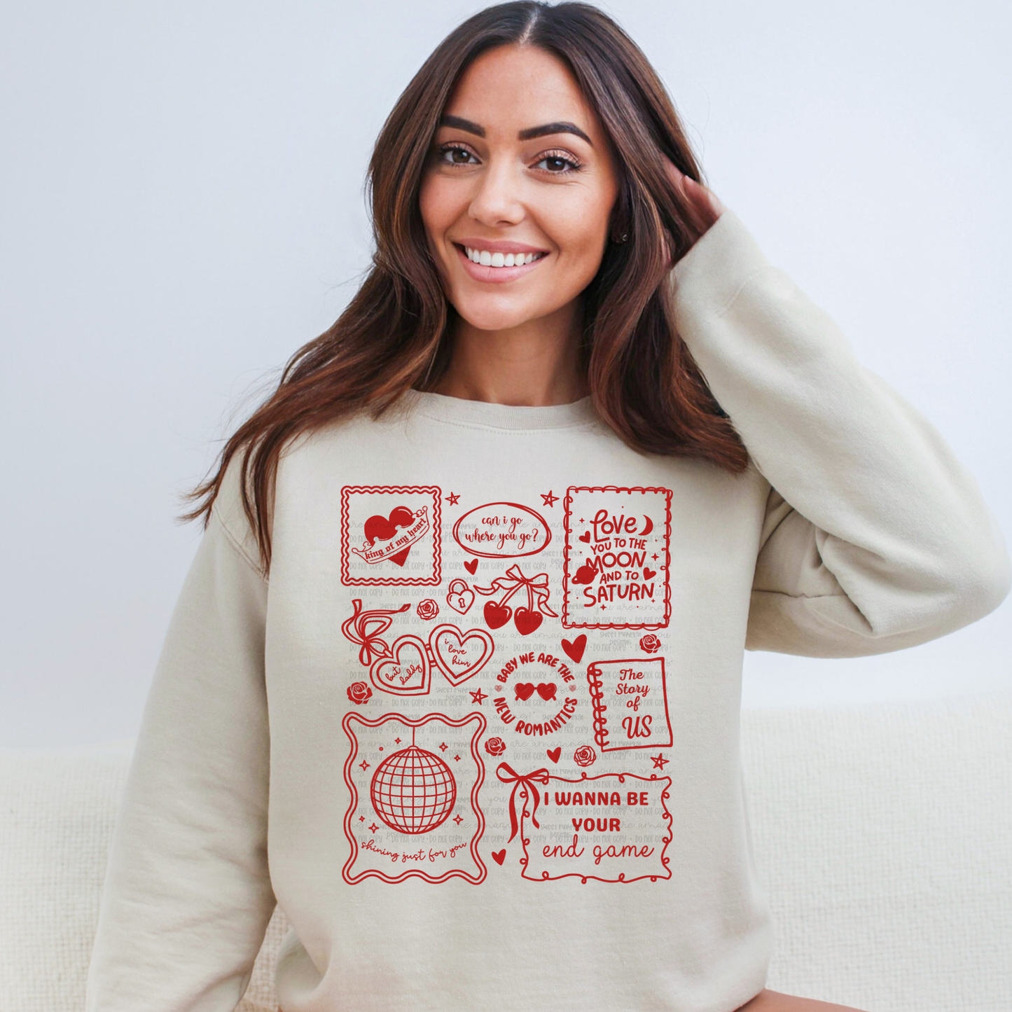 VALENTINE LYRICS DOODLE SWEATSHIRT