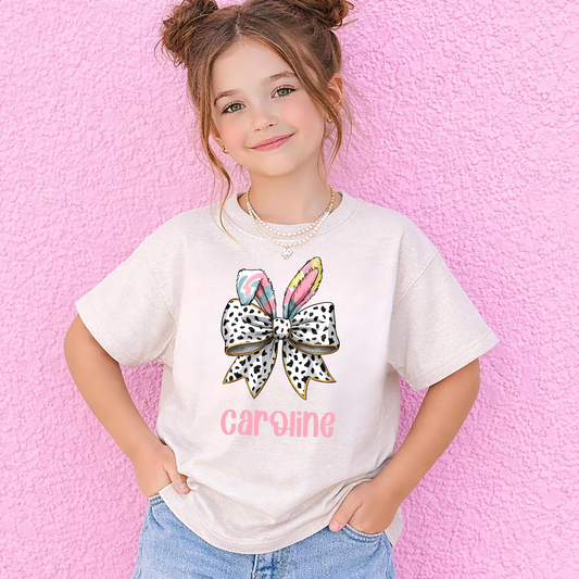 Custom Easter Name Shirt for Girls | Personalized Bunny Shirt | Cute Easter Outfit for Kids | Easter Basket Gift for Girls