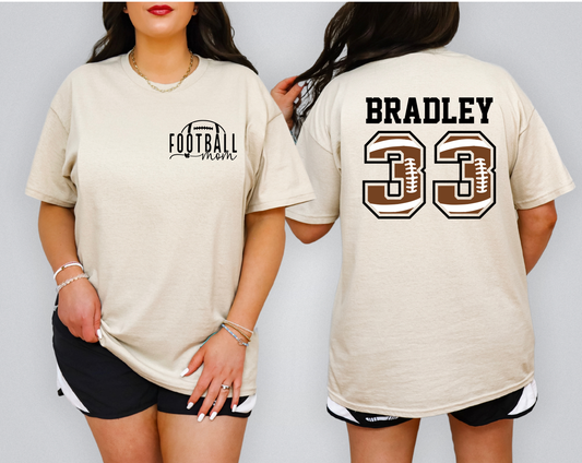Custom Football Mom Shirt with Name & Number | Personalized Game Day Tee | Football Mom Gift