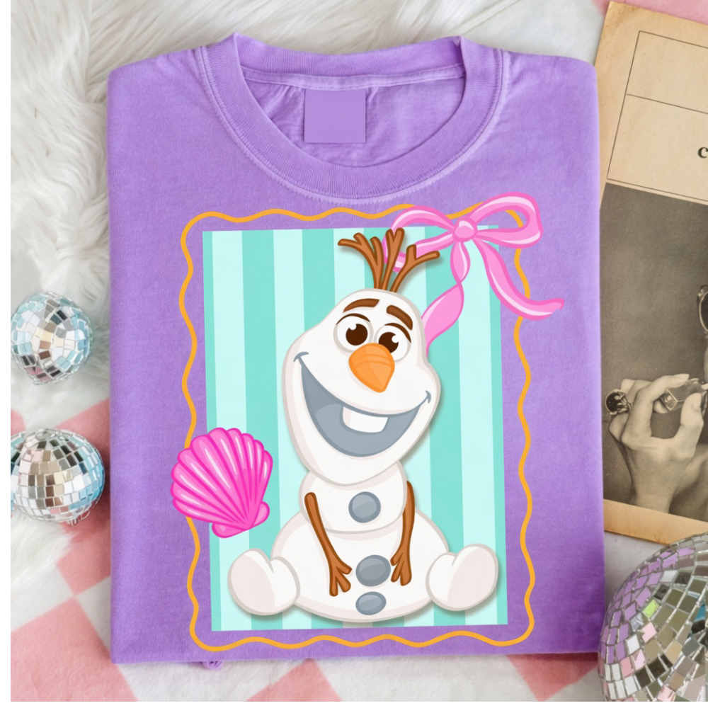 PREPPY SNOWMAN TANK OR TEE - COMFORT COLORS - MAGICAL PARK DAY VACATION TOP