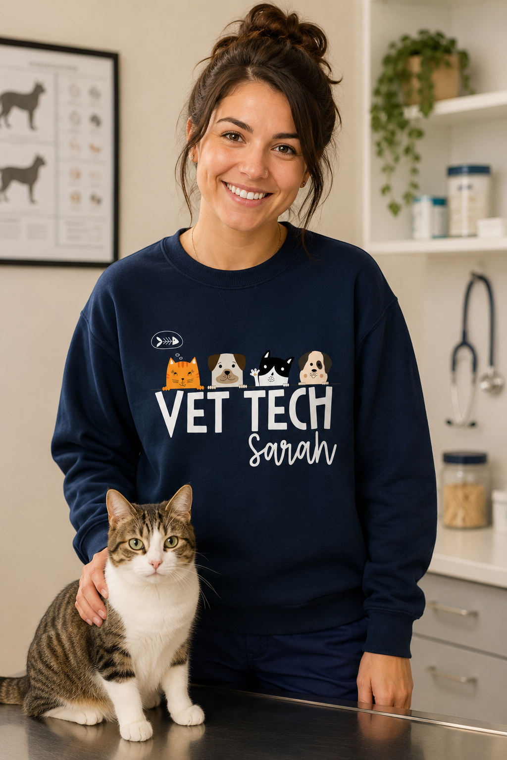 Personalized Vet Tech Sweatshirt | Veterinary Technician Crewneck | Custom Vet Tech Gift