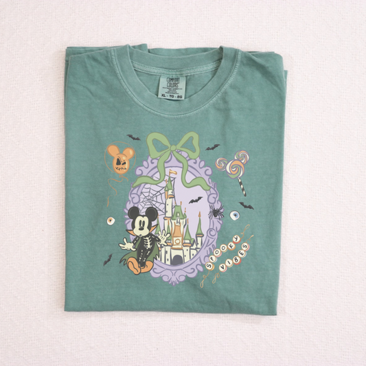 Coquette SPOOKY VIBES Halloween Shirt for Women, Cute Ghost Pumpkin Bow Tee, Girly Fall Aesthetic Shirt, Trendy Halloween Outfit (Copy)