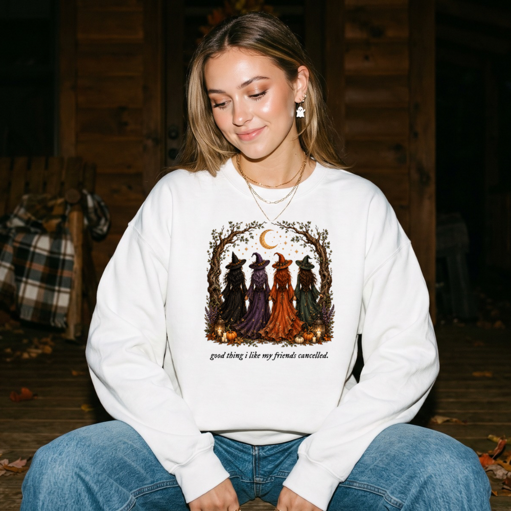 Witches - Friends Cancelled Sweatshirt for Women | Cozy Halloween Crewneck