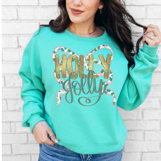 HOLLY JOLLY BOW SWEATSHIRT