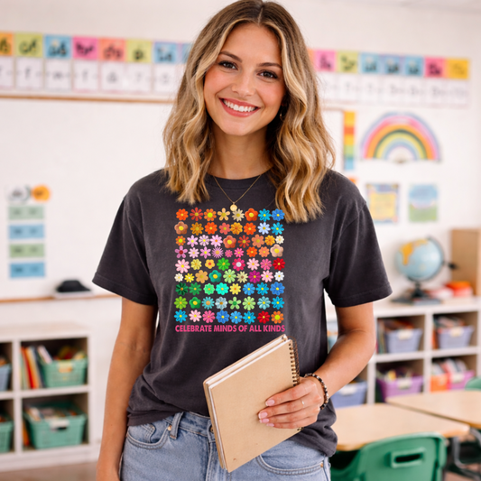 Celebrate Minds of All Kind Special Education Teacher Shirt | Comfort Colors SPED Teacher Tee