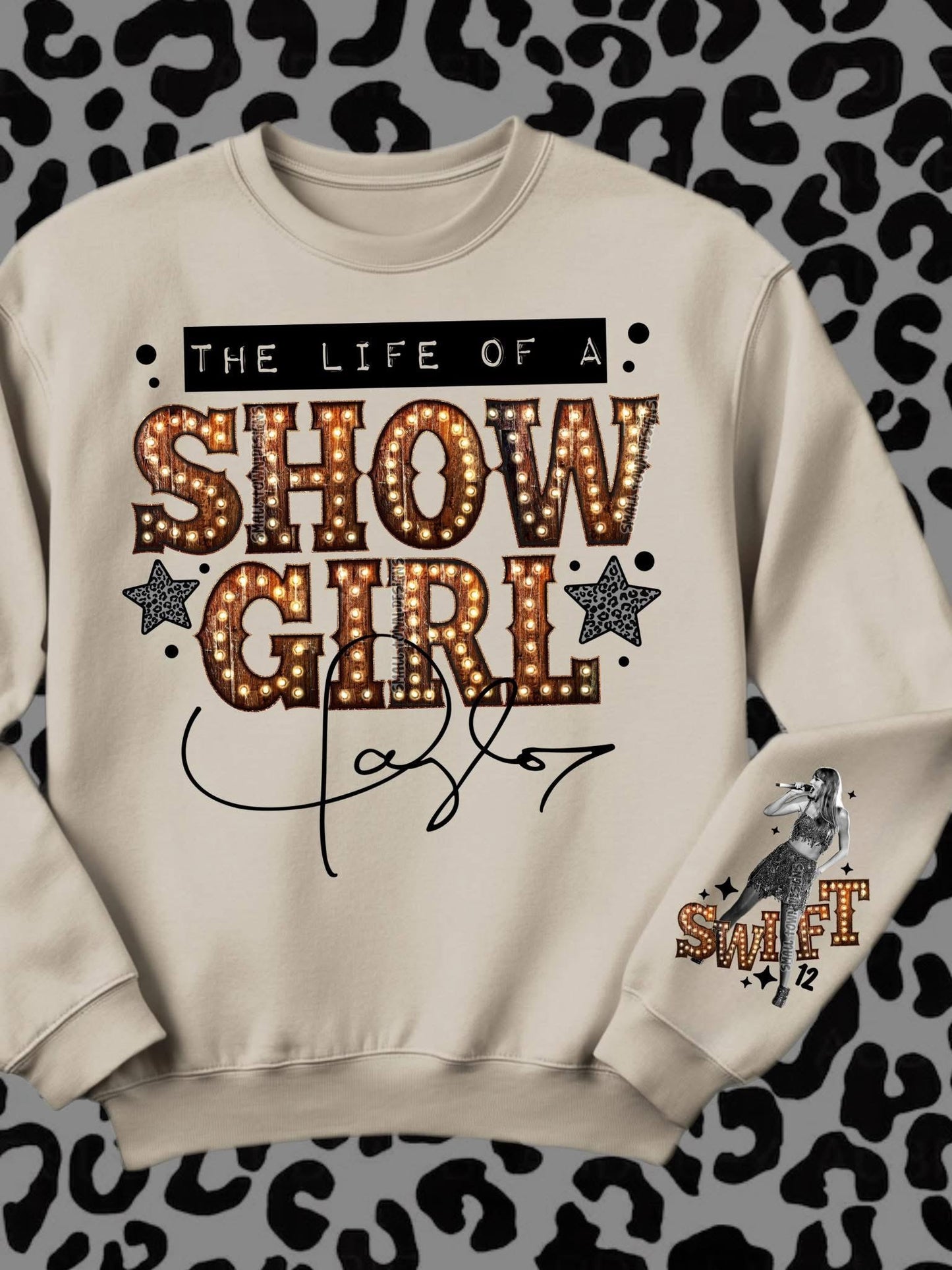 Stage Girl with sleeve design Crewneck Sweatshirt