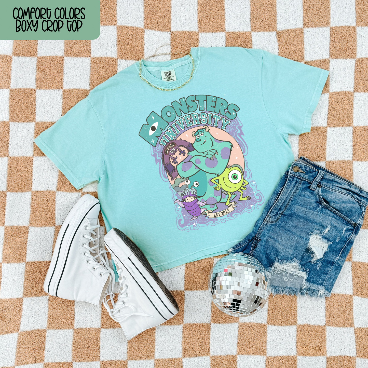 MONSTERS Cute Magical Theme Park Boxy Crop Top | Adult Comfort Colors Tee