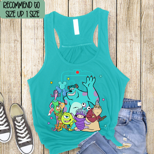 Monsters Racerback Tank Top for Women – Lightweight Vacation Graphic Tank