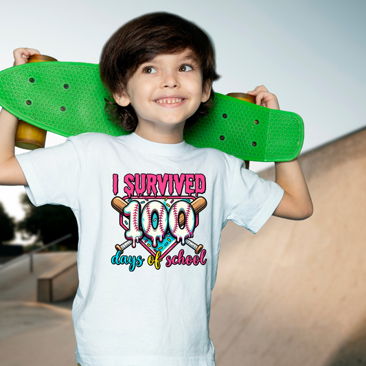 Boys Baseball 100 Days of School Shirt | 100th Day of School Baseball Tee for Kids
