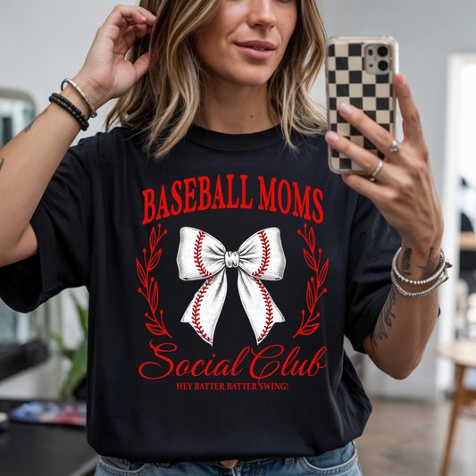 Baseball Moms Social Club Shirt | Baseball Mom Tee for Women | Game Day Outfit | Baseball Mom Gift