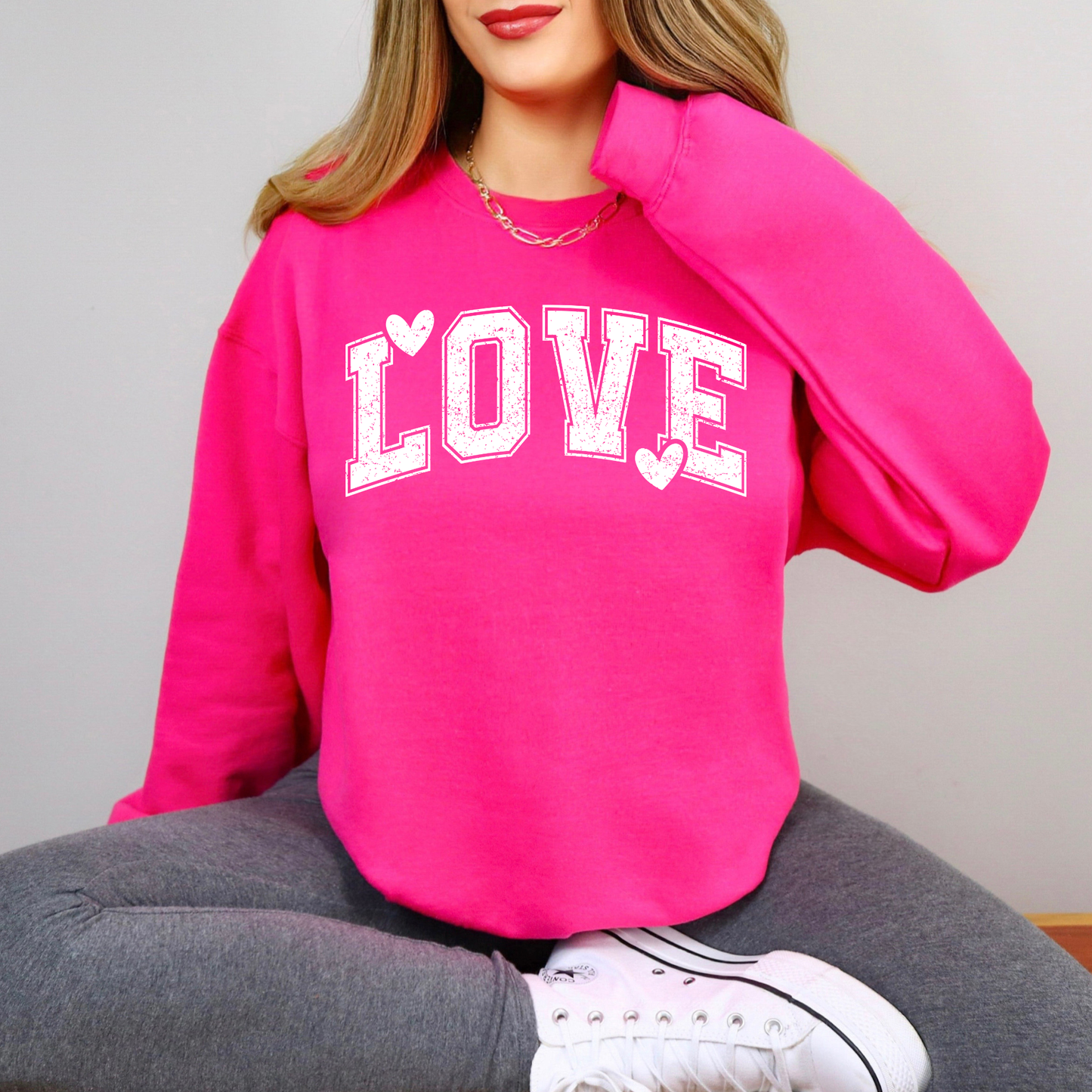 SWEETHEART DROP - VARSITY LOVE SWEATSHIRT