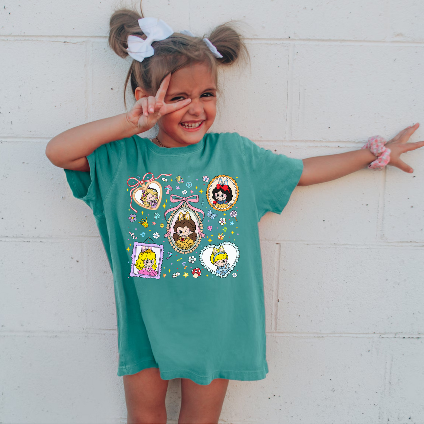 Princess Monster Doll Collage Shirt for Kids - Comfort Colors