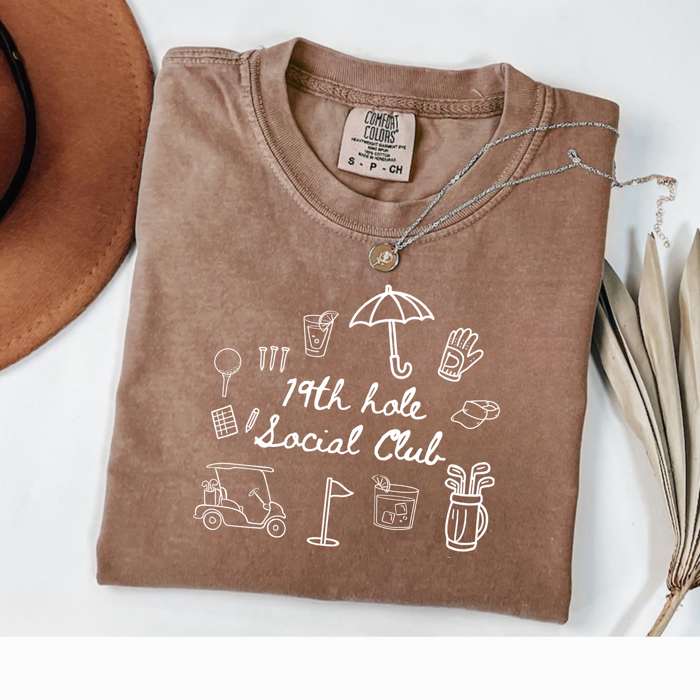 19th Hole Social Club- Golf Doodle Shirt for Women