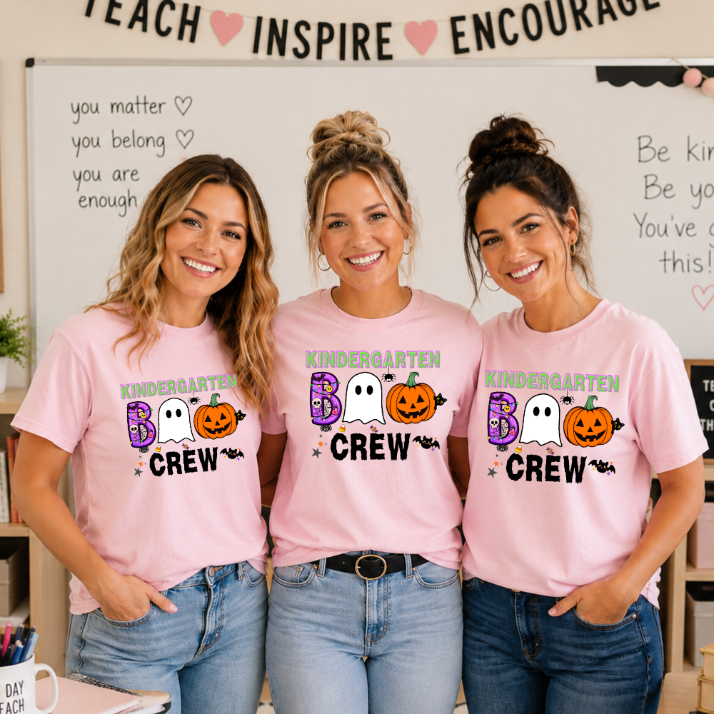 Custom Boo Crew Teacher Halloween Shirt | Personalized Grade Level Comfort Colors Tee