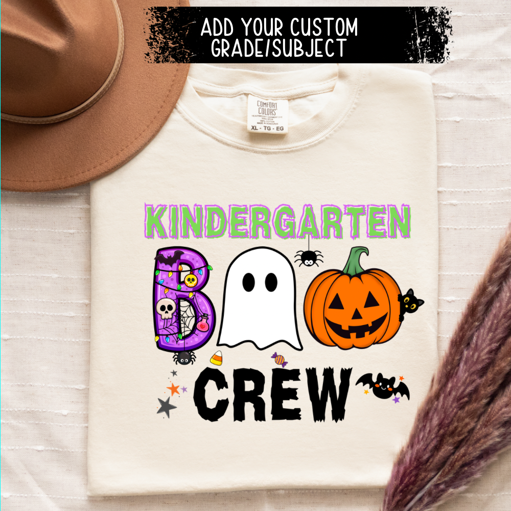 Custom Boo Crew Teacher Halloween Shirt | Personalized Grade Level Comfort Colors Tee