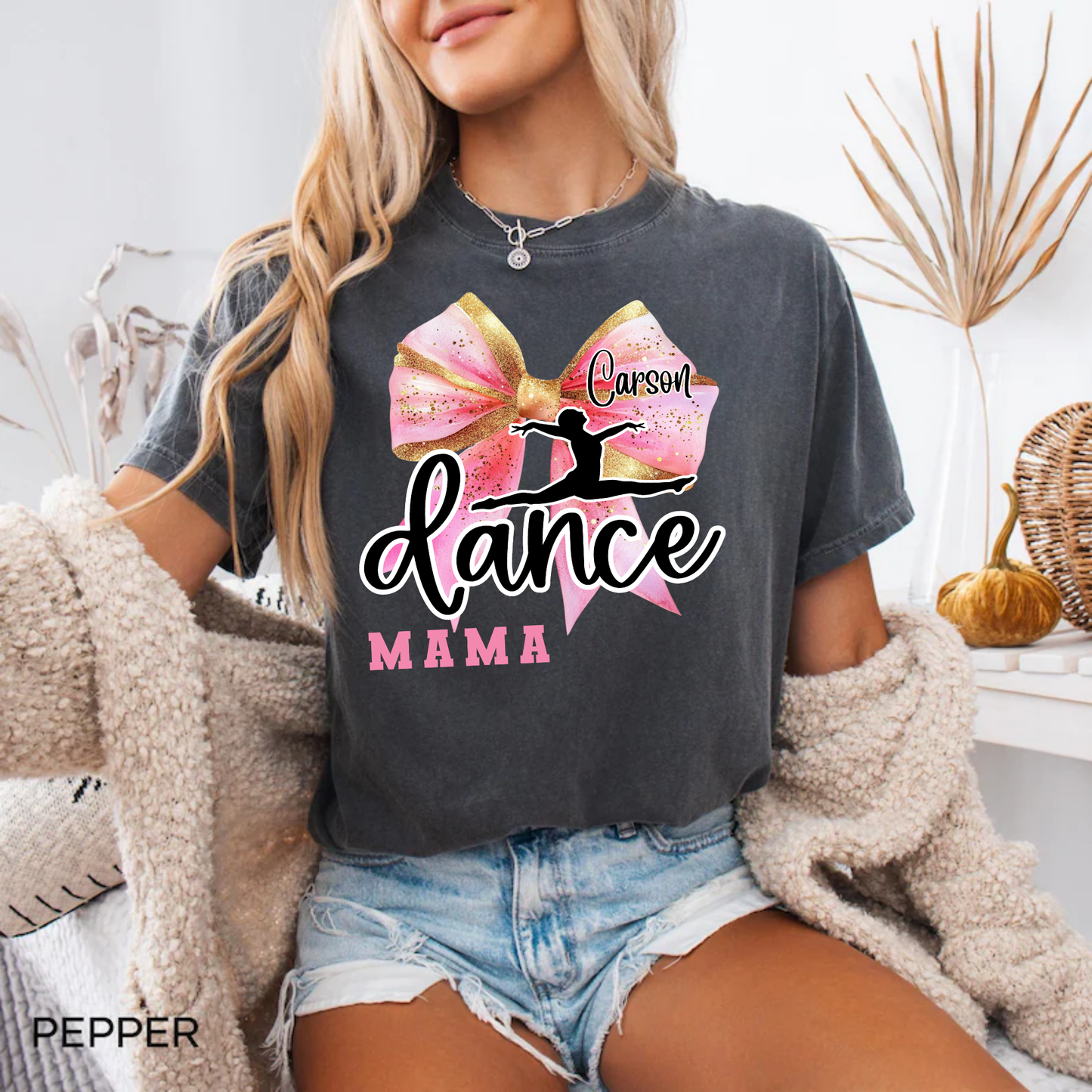 Custom Dance Mama Bow Shirt