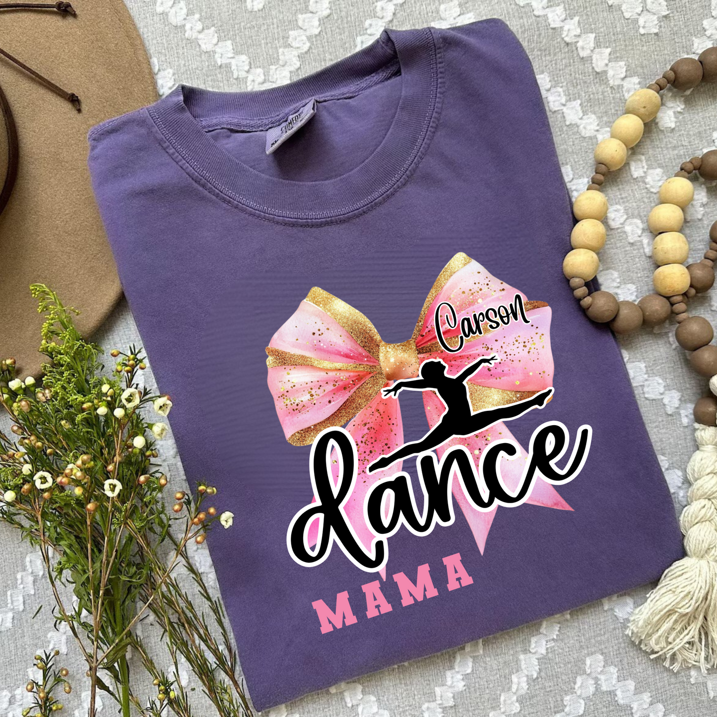 Custom Dance Mama Bow Shirt