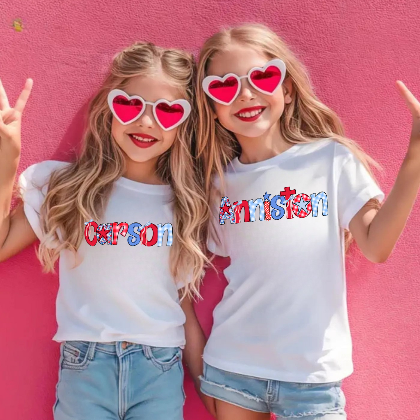 Custom Name 4th of July Shirt for Girls