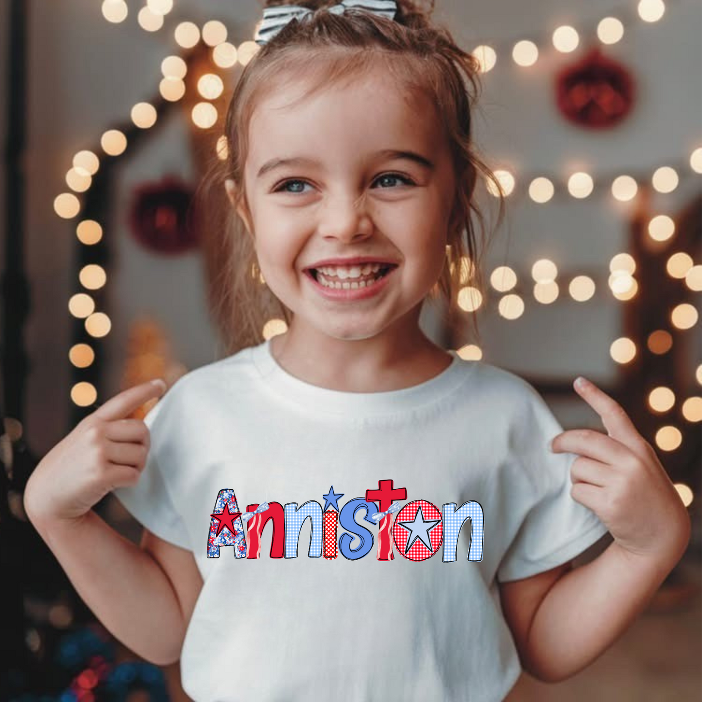 Custom Name 4th of July Shirt for Girls