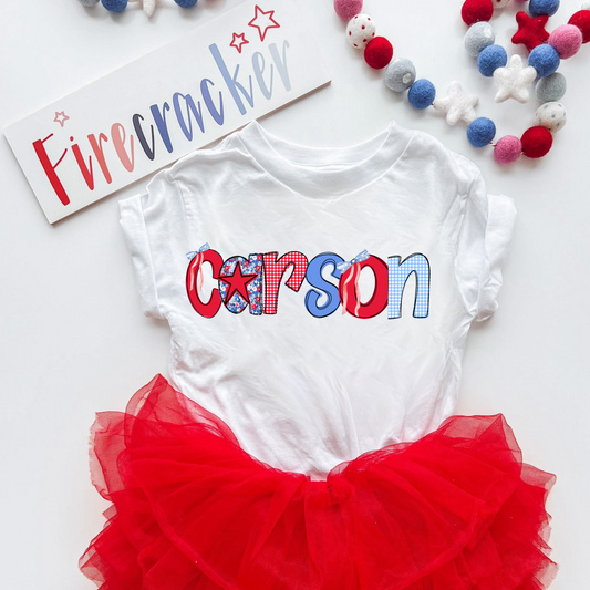 Custom Name 4th of July Shirt for Girls