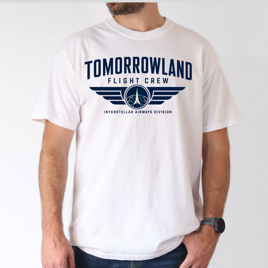 TOMORROWLAND FLIGHT CREW SHIRT - Men’s Theme Park Comfort Colors Shirt COMFORT COLORS ADULT TEE