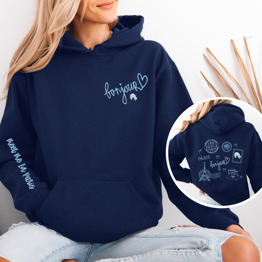 Meet Me in Paris Spring Hoodie for Women | Cozy Travel Aesthetic Sweatshirt | Cute Gift for Her
