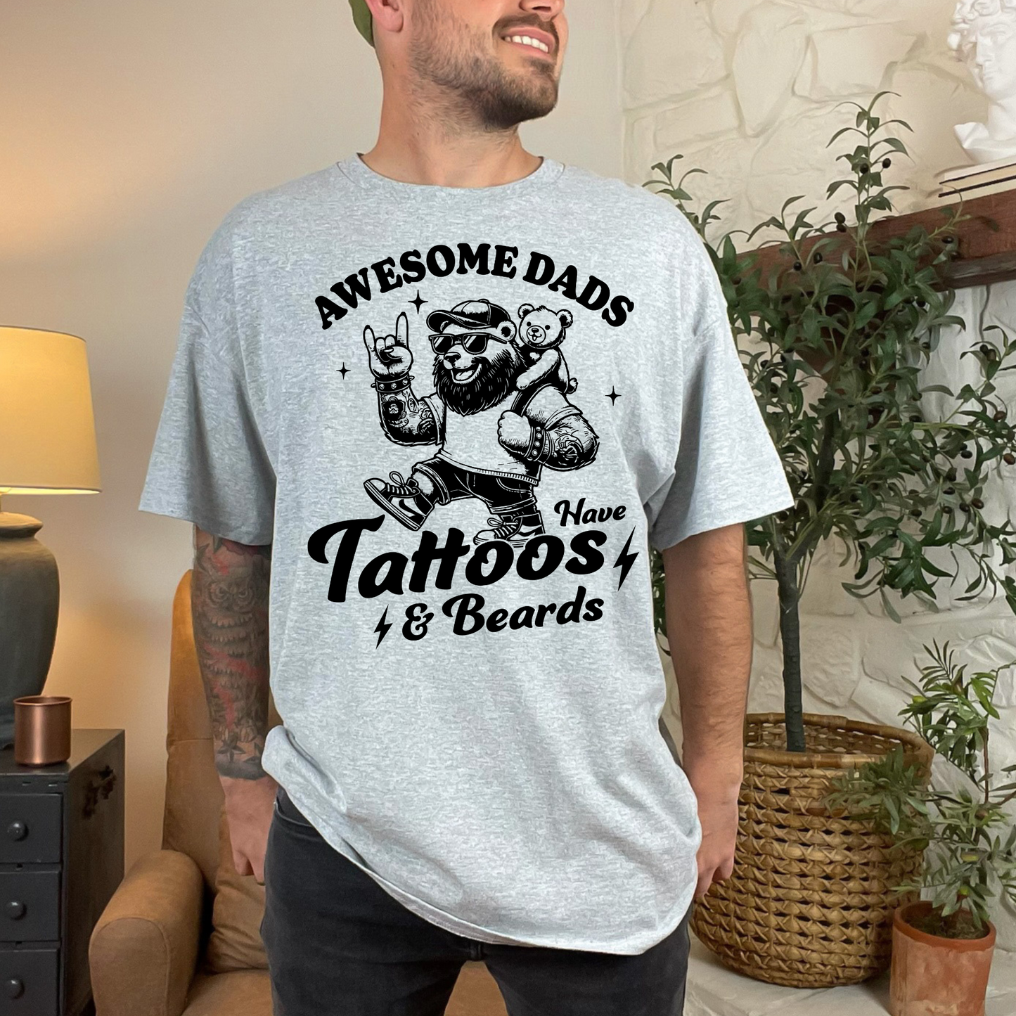 Awesome Dads Have Tattoos and Beards Shirt