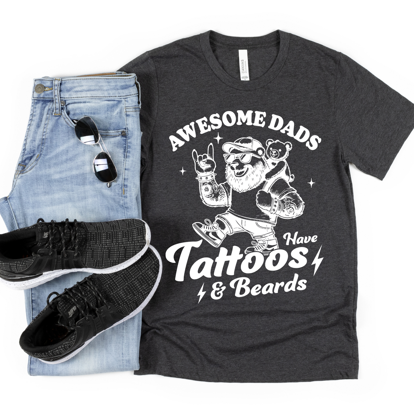 Awesome Dads Have Tattoos and Beards Shirt
