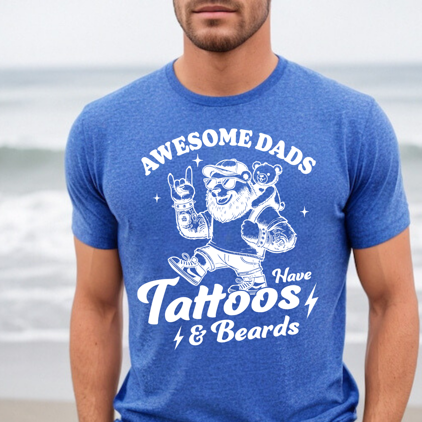 Awesome Dads Have Tattoos and Beards Shirt
