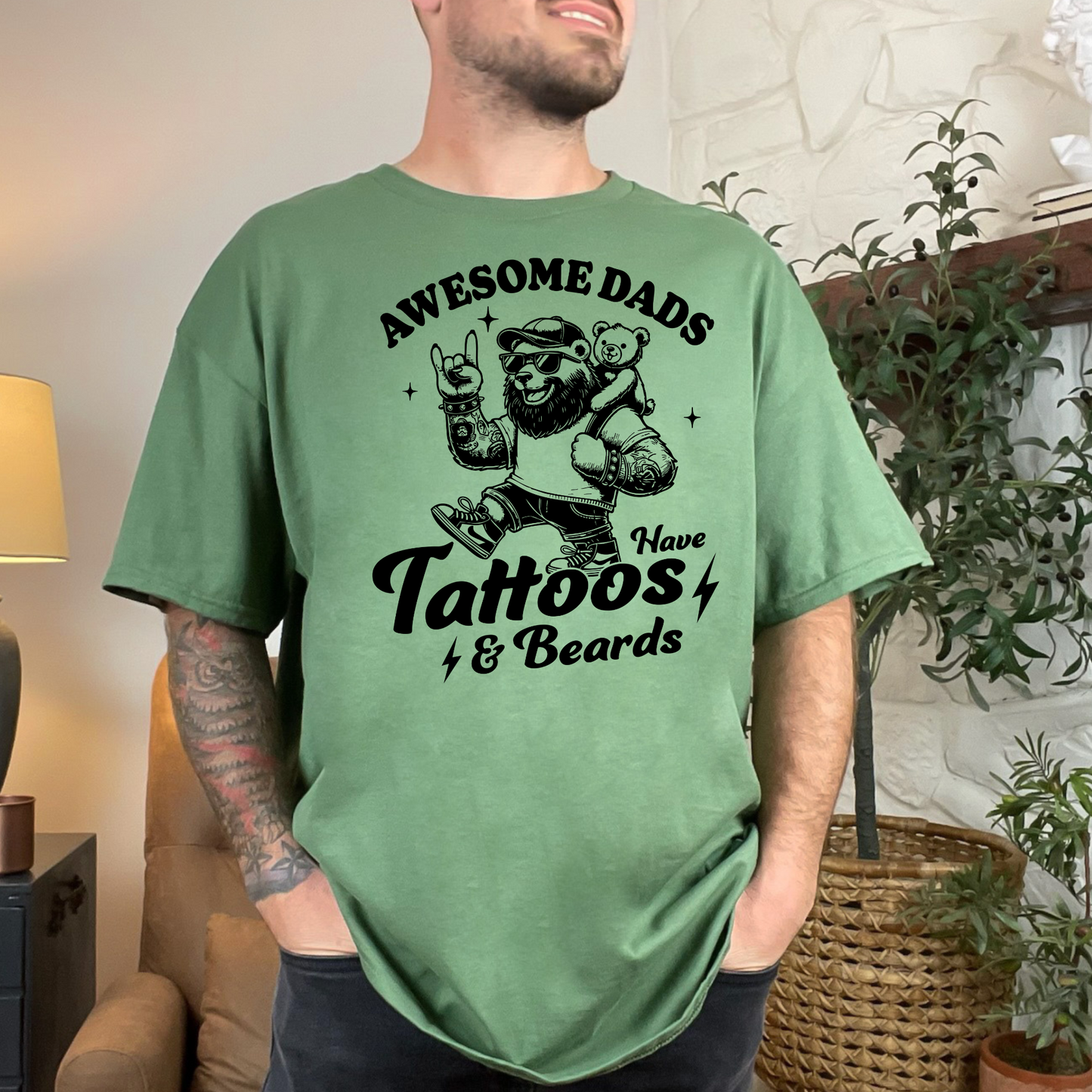 Awesome Dads Have Tattoos and Beards Shirt