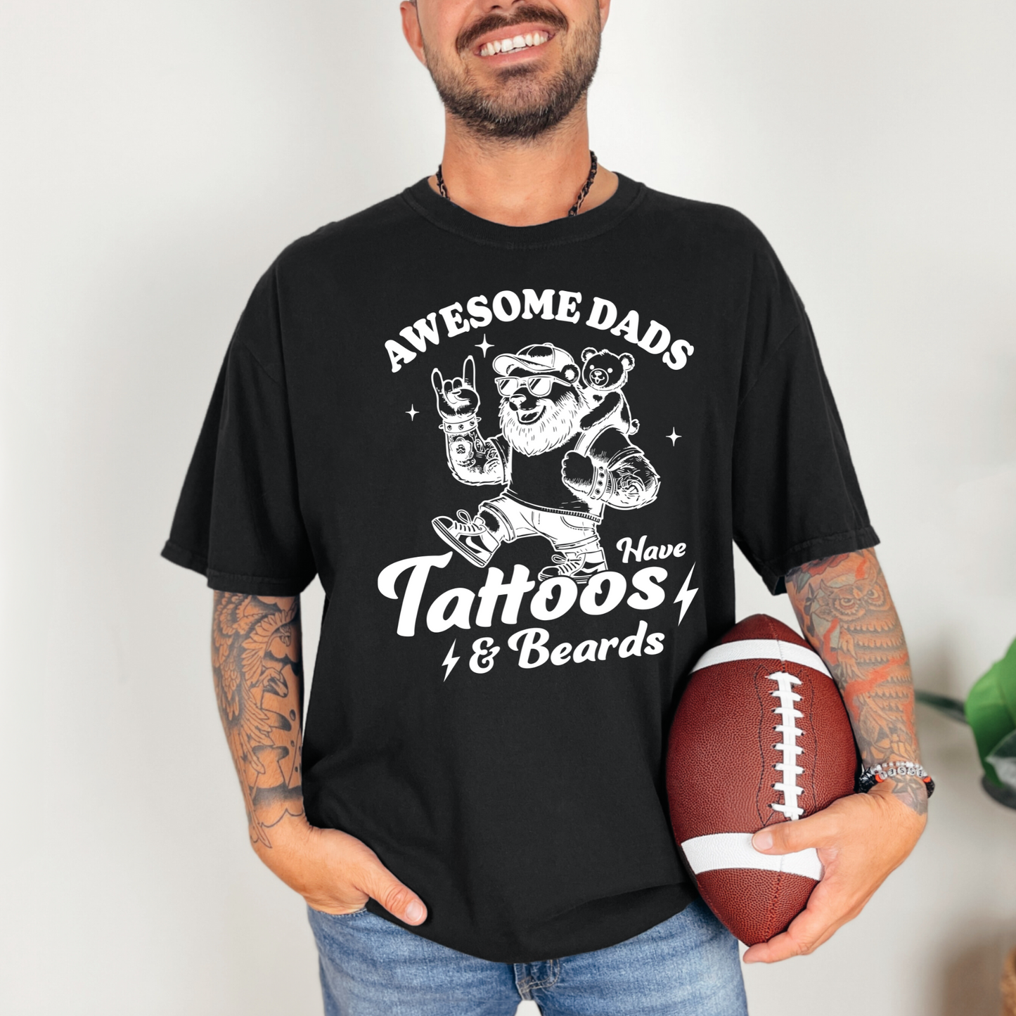 Awesome Dads Have Tattoos and Beards Shirt