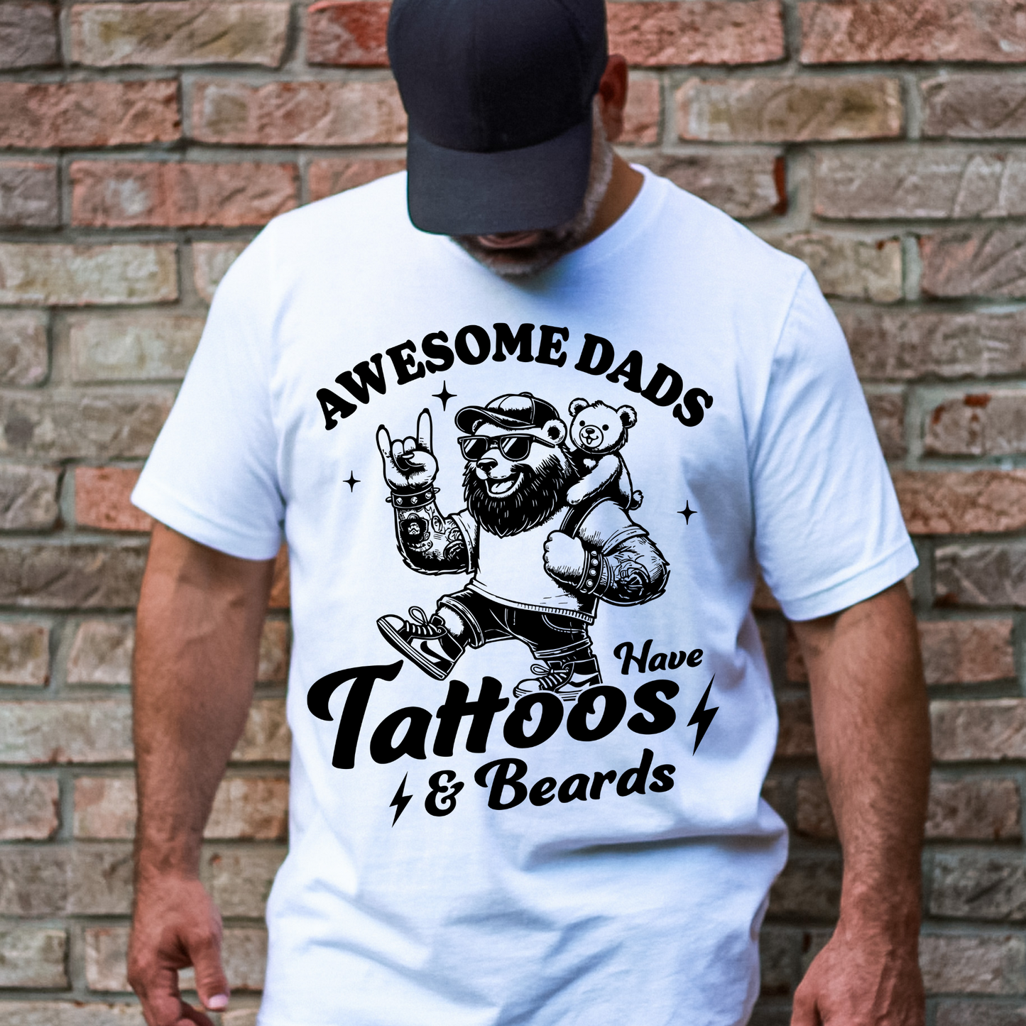 Awesome Dads Have Tattoos and Beards Shirt