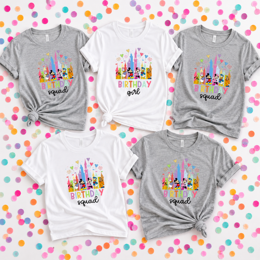 Magical Theme Park Birthday Mickey & Friends Shirts | Birthday Girl, Birthday Boy & Birthday Squad Tees