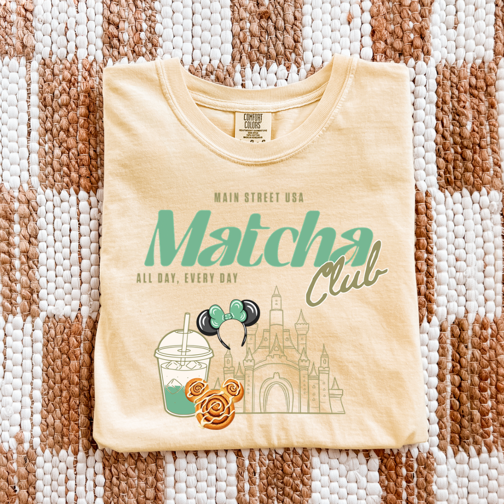 MAIN STREET MATCHA CLUB | Magical Theme Park Shirt & Tank | Adult Comfort Colors Tee