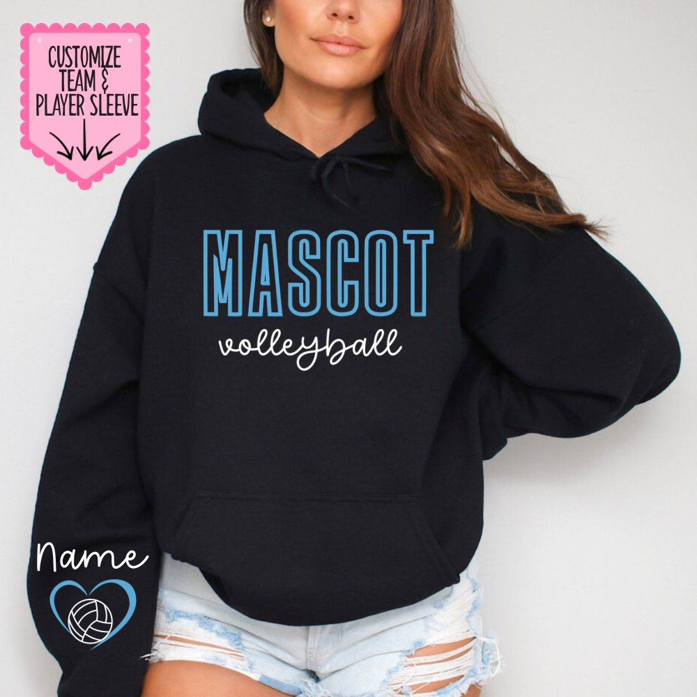Custom Volleyball Hoodie with Player Name | Volleyball Team Sweatshirt | Personalized Volleyball Mom Hoodie | Custom Team Hoodie