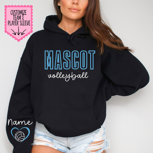 Custom Volleyball Hoodie with Player Name | Volleyball Team Sweatshirt | Personalized Volleyball Mom Hoodie | Custom Team Hoodie