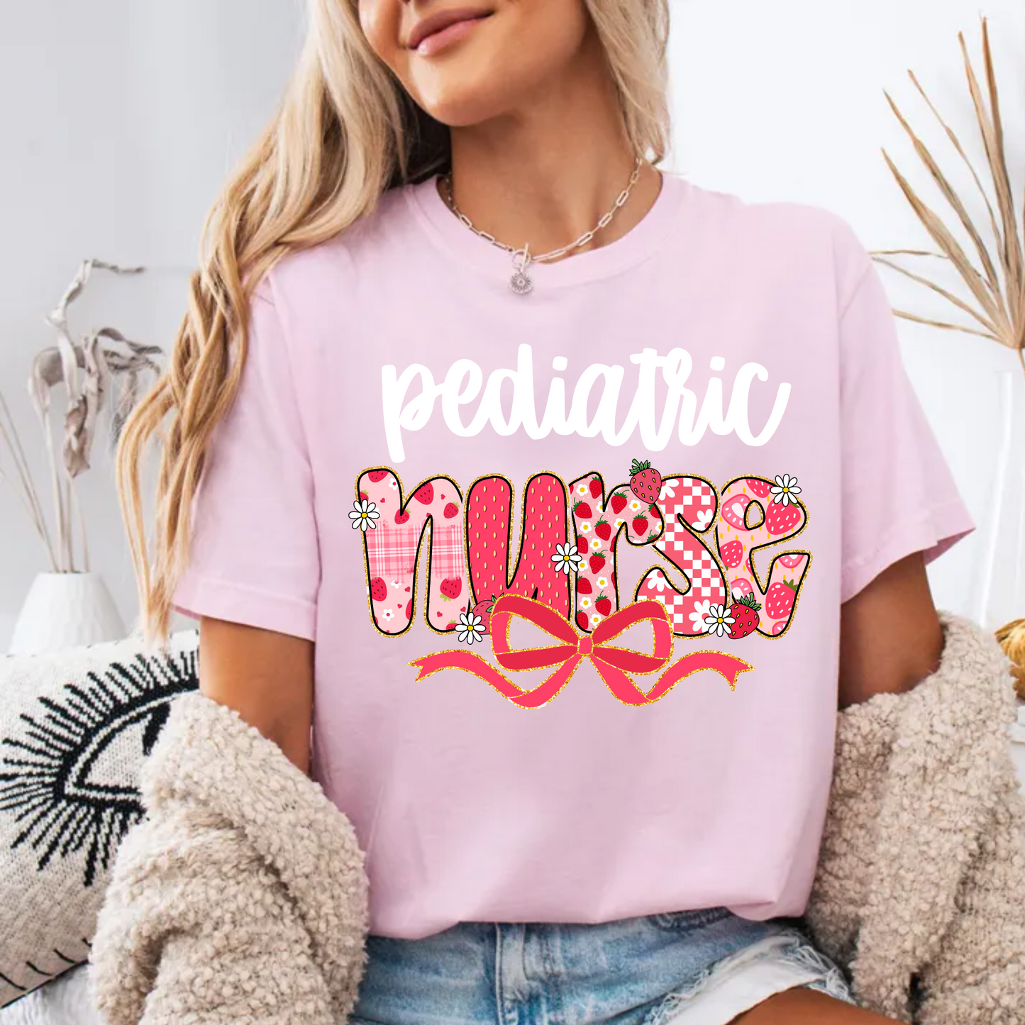 Strawberry Pediatric Nurse Shirt