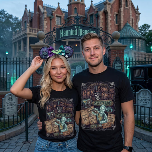 GRIM GRINNING GHOSTS Halloween Shirt | Magical Theme Park Shirt & Tank | Adult Comfort Colors Tee