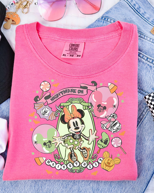 NIGHTMARE ON MAIN STREET MINNIE | Magical Theme Park Shirt & Tank | Adult Comfort Colors Tee