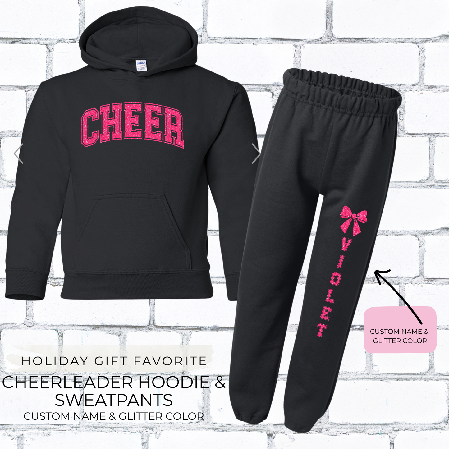 Custom Cheer Sweatshirt & Sweatpants Set (Sold Separately)