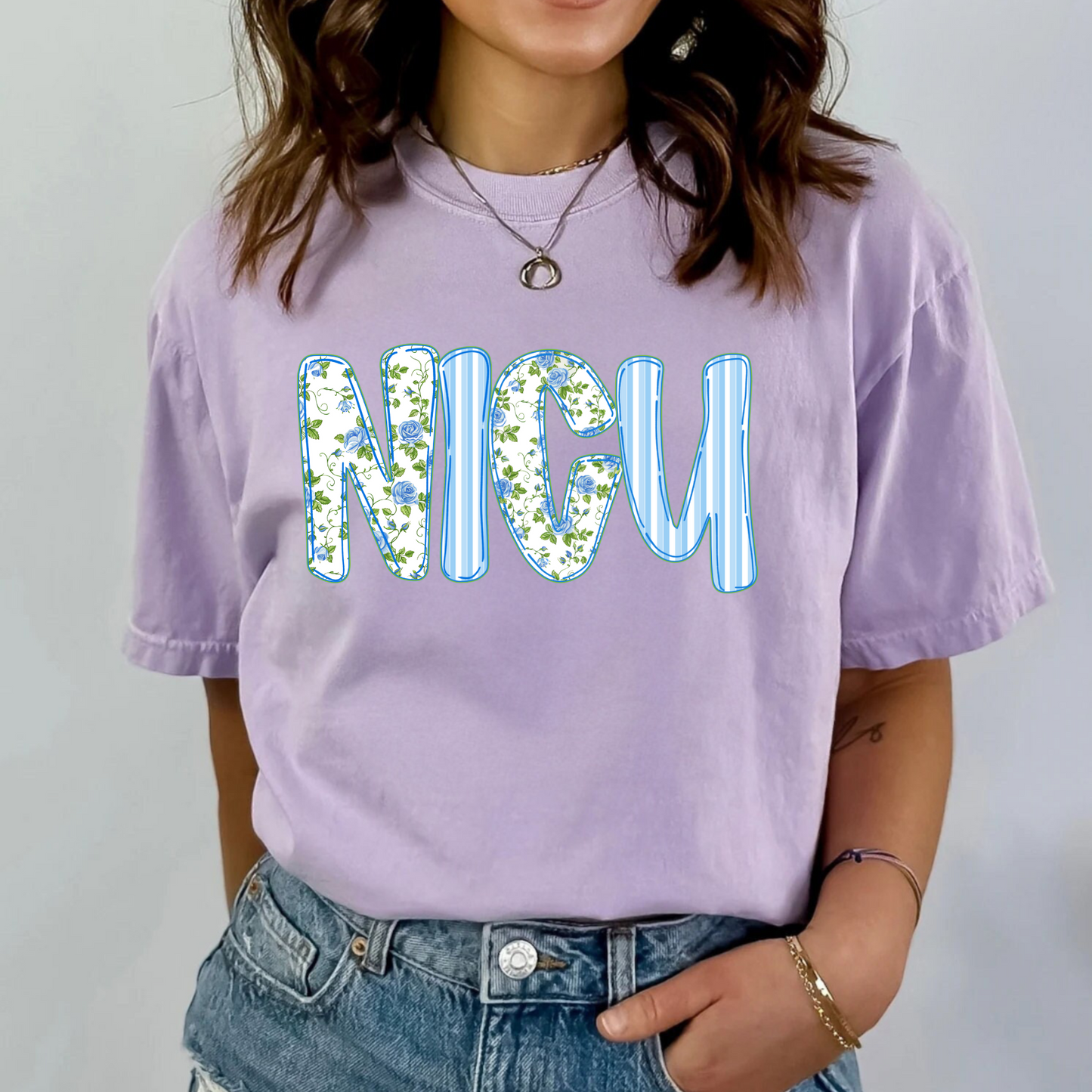 Floral NICU Nurse Shirt