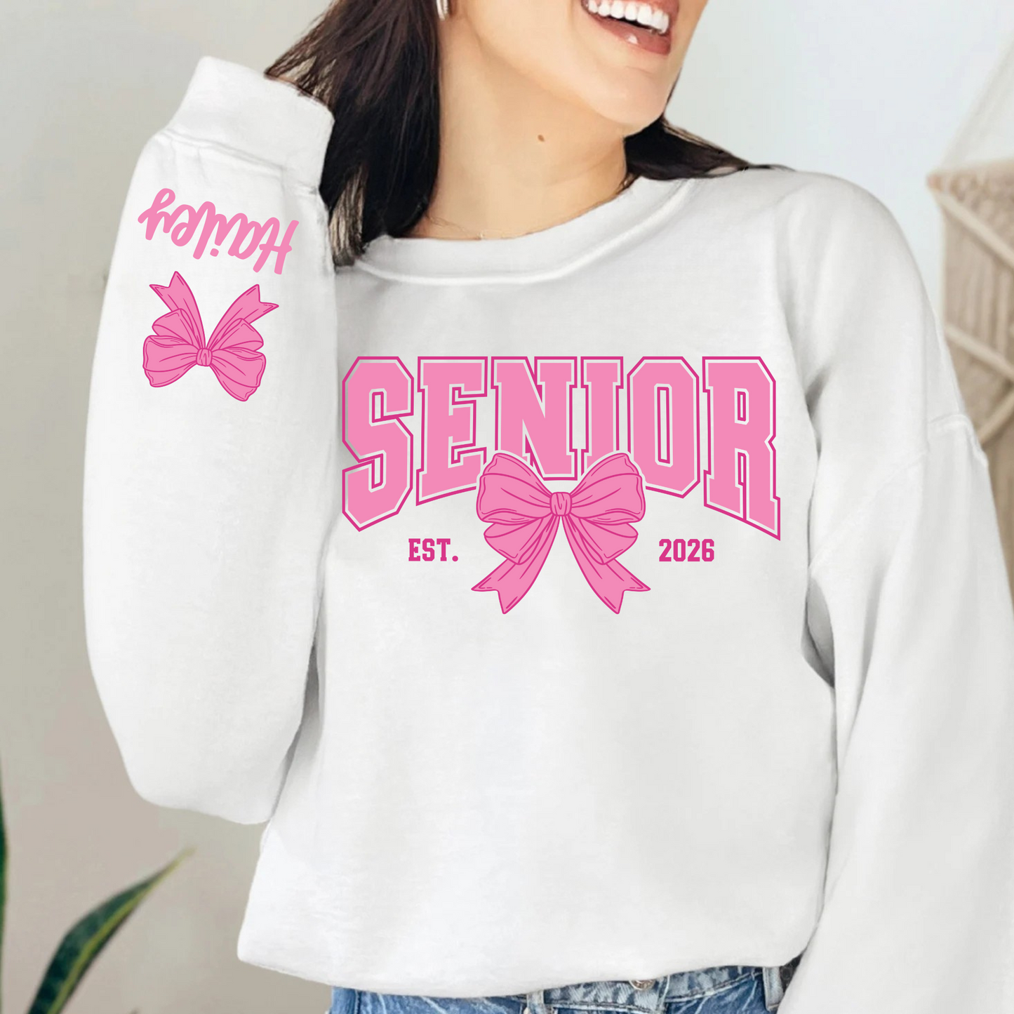 Senior 2026 Bow Crewneck Sweatshirt